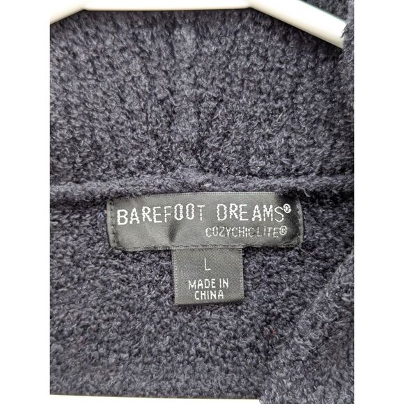 Barefoot Dreams Cozychic Lite Full Zip Hoodie Size L Black - Picture 10 of 11